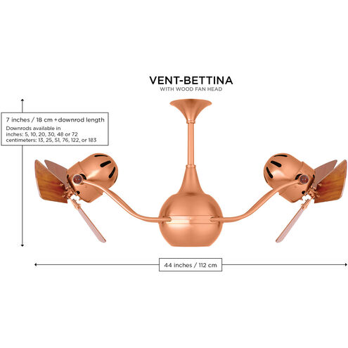 Matthews-Gerbar Vent-Bettina 44 inch Gold with Mahogany Blades Ceiling Fan