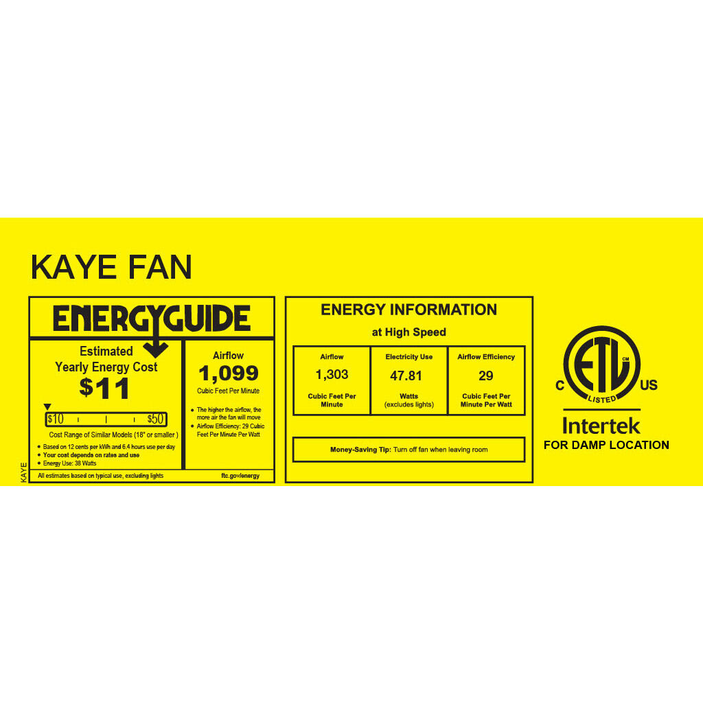 Atlas Kaye 17.5 inch Gloss White Oscillating Wall Fan