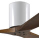 Atlas Irene-3H 52 inch Gloss White with Walnut Tone Blades Ceiling Mount Paddle Fan, Flush Mounted