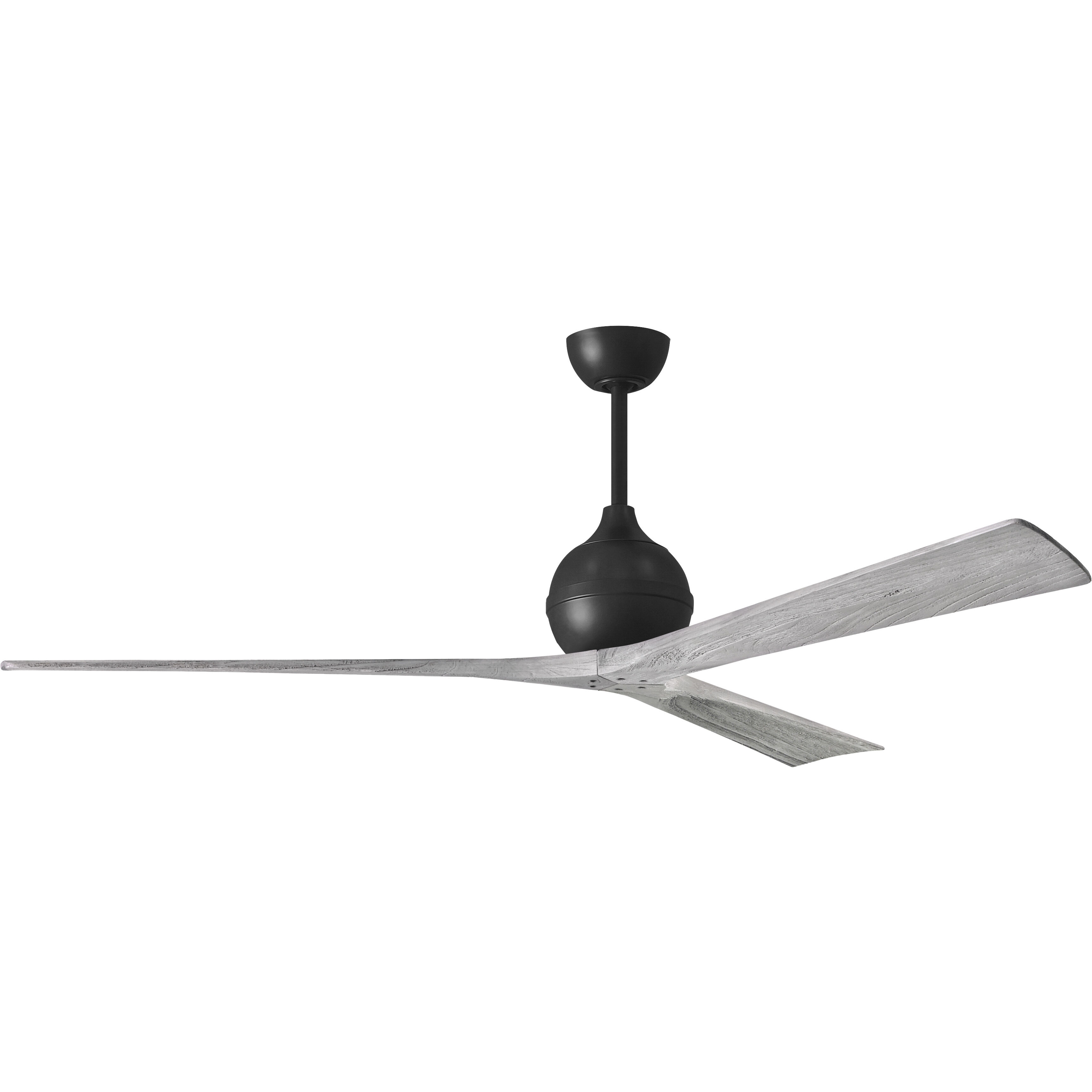 Atlas Irene-3 72 inch Matte Black with Barn Wood Tone Blades Paddle Fan