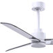Atlas Alessandra 42 inch Matte White with Brushed Nickel Blades Indoor/Outdoor Ceiling Fan