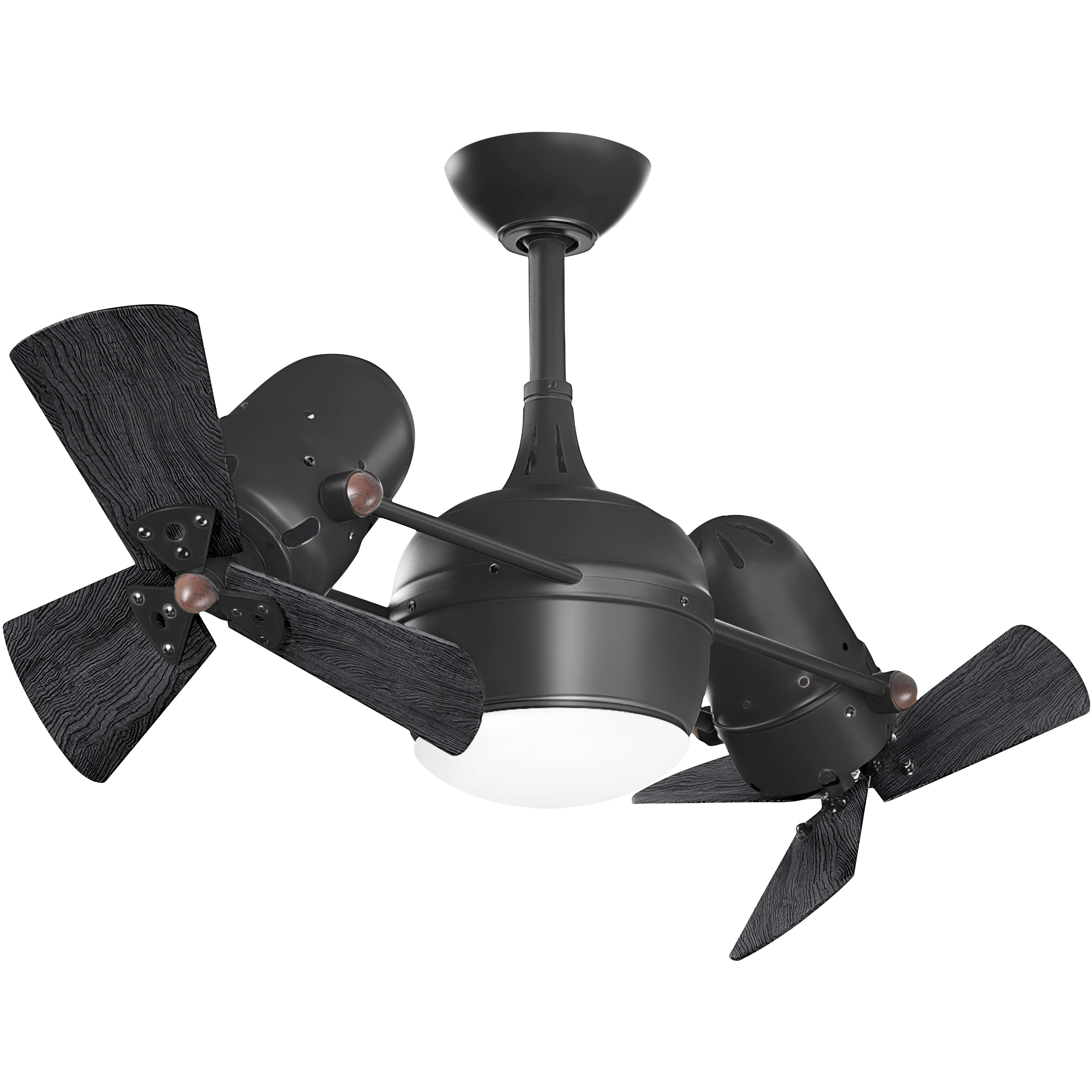 Atlas Dagny - LK 16 inch Matte Black with Matte Black Wood Blades Rotational Ceiling Fan