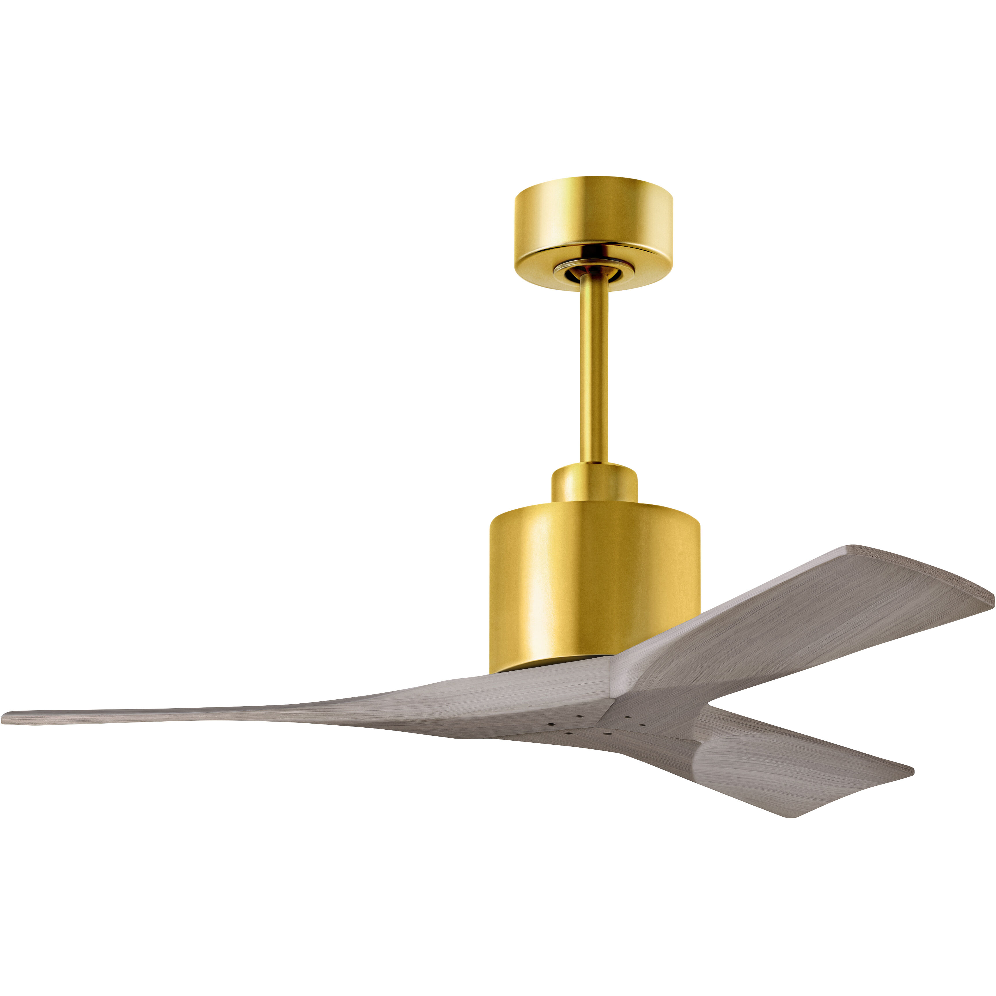 Atlas Nan 42 inch Brushed Brass with Gray Ash Tone Blades Ceiling Fan