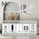 Atlas Irene-3HLK 60 inch Brushed Nickel with Matte White Blades Ceiling Fan, Flush Mounted