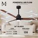 Atlas Alessandra-LK 56 inch Matte Black with Walnut Blades Indoor/Outdoor Ceiling Fan