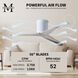 Atlas Eliza-H 56 inch Gloss White with Barn Wood Blades Ceiling Mount Paddle Fan, Atlas