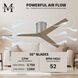 Atlas Eliza-H 56 inch Brushed Nickel with Gray Ash Tone Blades Ceiling Mount Paddle Fan, Atlas