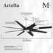 Atlas Ariella 64 inch Matte White with Matte Black Blades Ceiling Fan
