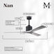 Atlas Nan 60 inch Matte Black with Barn Wood Tone Blades Ceiling Fan