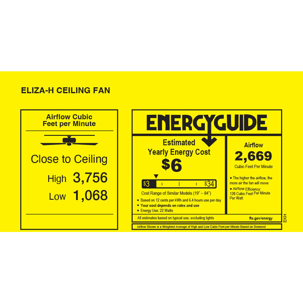 Atlas Eliza-H 56 inch Matte Black with Brushed Nickel Blades Flush Mount Ceiling Fan, Atlas