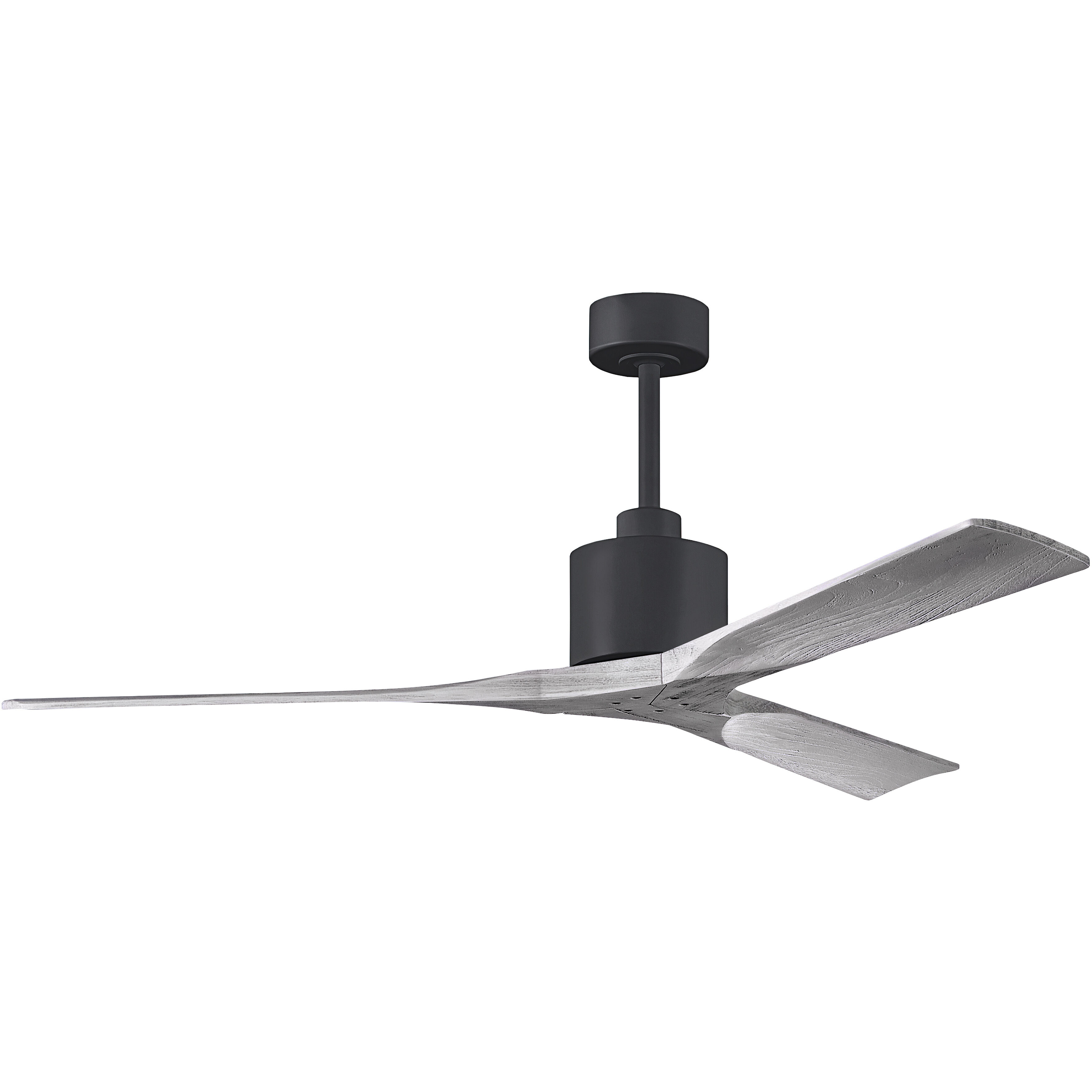 Atlas Nan 60 inch Matte Black with Barn Wood Tone Blades Ceiling Fan