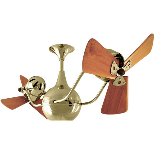 Matthews-Gerbar Vent-Bettina 44 inch Polished Brass with Mahogany Blades Ceiling Fan, Matthews-Gerbar