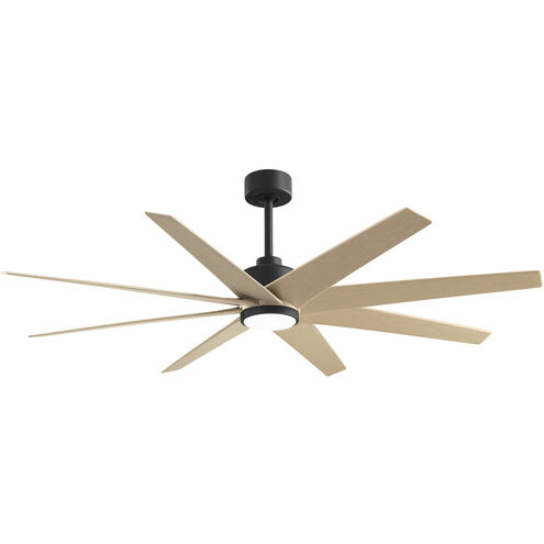 Atlas Ariella-LK 64 inch Matte Black with Light Maple Tone Blades Ceiling Fan