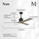 Atlas Nan 60 inch Matte Black with Gray Ash Tone Blades Ceiling Fan