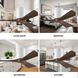 Atlas Irene-3H 52 inch Gloss White with Walnut Tone Blades Ceiling Mount Paddle Fan, Flush Mounted