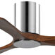 Atlas Irene-3HLK 42 inch Polished Chrome with Walnut Tone Blades Ceiling Mount Paddle Fan, Flush Mounted