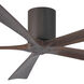 Atlas Irene-5H 60 inch Textured Bronze with Walnut Tone Blades Ceiling Mount Paddle Fan, Flush Mounted