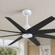 Atlas Ariella 64 inch Matte White with Matte Black Blades Ceiling Fan