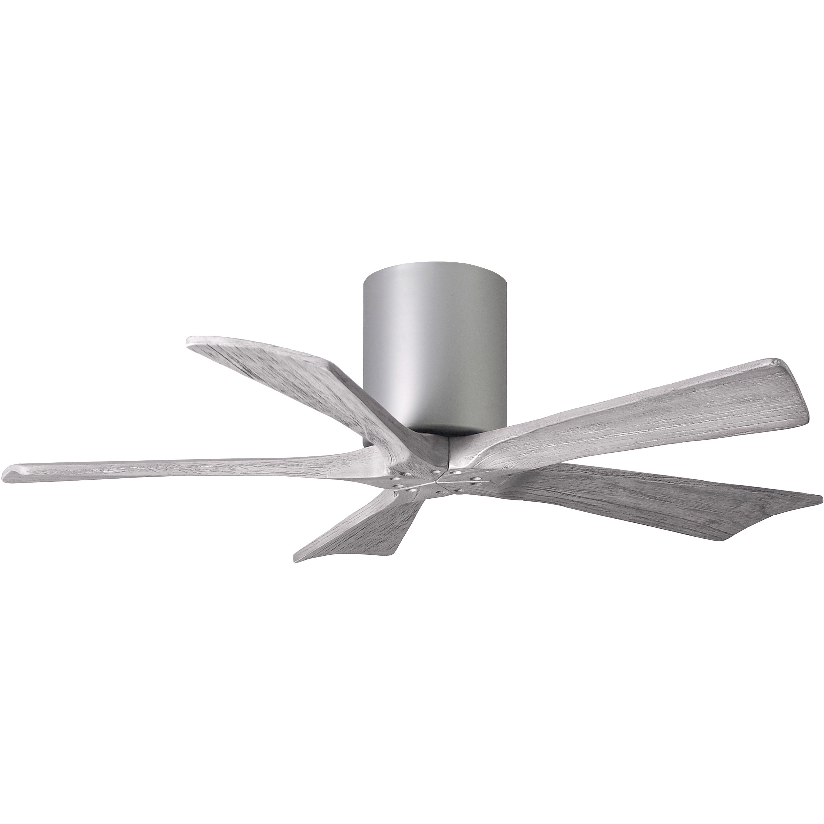 Atlas Irene-5H 42 inch Brushed Nickel with Barn Wood Tone Blades Flush Mount Paddle Fan, Flush Mounted