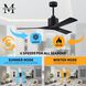 Atlas Nan 52 inch Matte Black Ceiling Fan