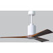 Atlas Patricia-3 52 inch Gloss White with Walnut Tone Blades Ceiling Fan, Atlas
