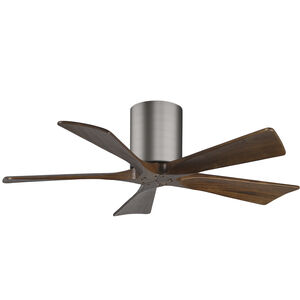 Atlas Irene-5H 42 inch Brushed Pewter with Walnut Blades Ceiling Fan, Flush Mounted