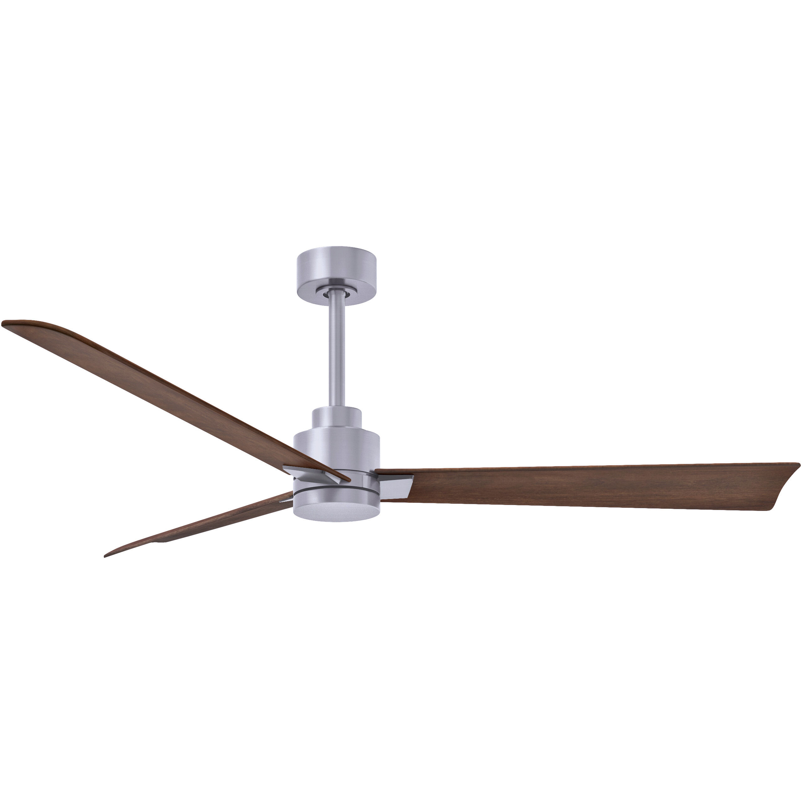 Atlas Alessandra 56 inch Brushed Nickel with Walnut Tone Blades Ceiling Fan