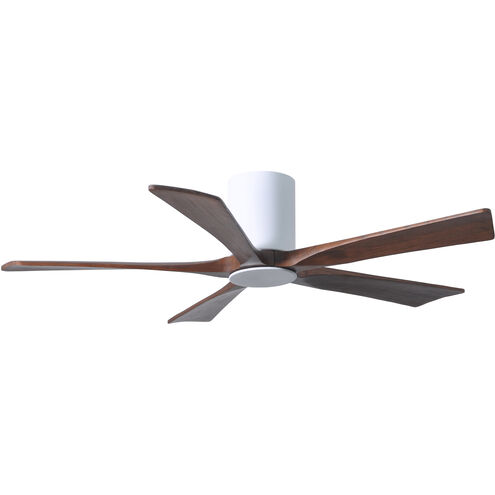 Atlas Irene-5HLK 52 inch Gloss White with Walnut Tone Blades Ceiling Mount Paddle Fan, Flush Mounted