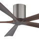 Atlas Irene-5H 60 inch Brushed Pewter with Walnut Blades Ceiling Fan, Flush Mounted