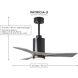 Atlas Patricia-3 42 inch Brushed Nickel with Matte White Blades Ceiling Fan, Atlas