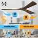 Atlas Irene-3H 52 inch Gloss White with Walnut Tone Blades Ceiling Mount Paddle Fan, Flush Mounted