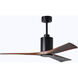 Atlas Patricia-3 52 inch Matte Black with Walnut Tone Blades Ceiling Fan, Atlas