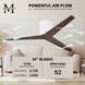 Atlas Eliza-H 56 inch Gloss White with Walnut Tone Blades Ceiling Mount Paddle Fan, Atlas