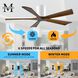 Atlas Irene-5H 60 inch Textured Bronze with Walnut Tone Blades Ceiling Mount Paddle Fan, Flush Mounted