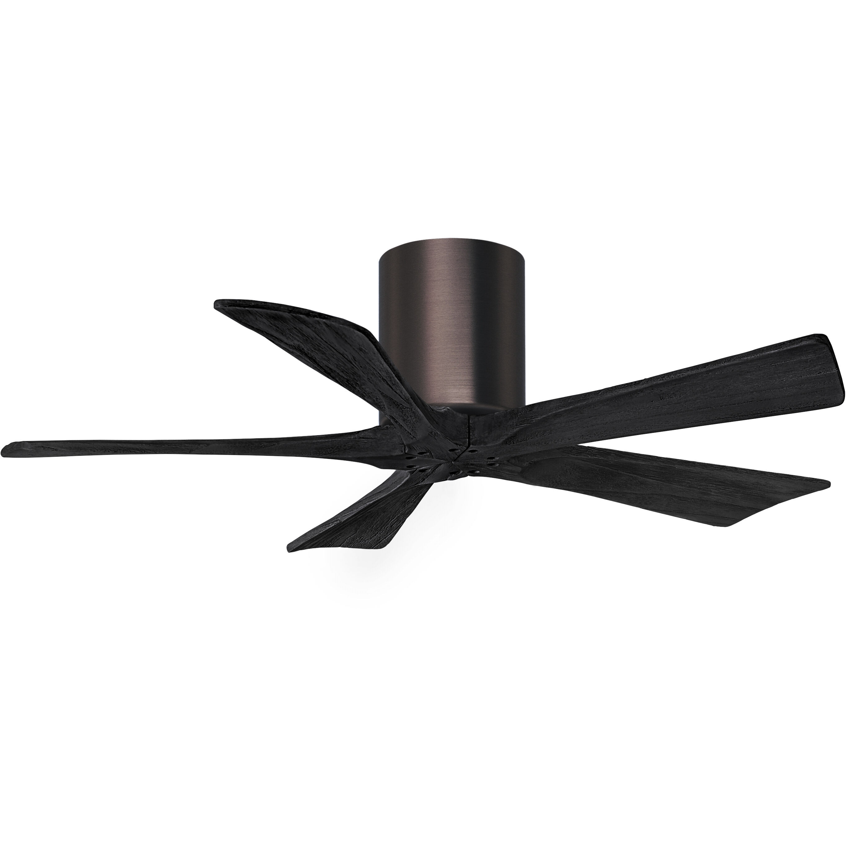 Atlas Irene-5H 42 inch Brushed Bronze with Matte Black Blades Flush Mount Paddle Fan, Flush Mounted