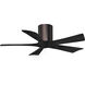 Atlas Irene-5H 42 inch Brushed Bronze with Matte Black Blades Flush Mount Paddle Fan, Flush Mounted