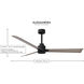 Atlas Alessandra-LK 56 inch Matte Black Indoor/Outdoor Ceiling Fan