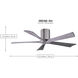 Atlas Irene-5H 52 inch Textured Bronze with Barnwood Tone Blades Ceiling Mount Paddle Fan in Barn Wood, Flush Mounted