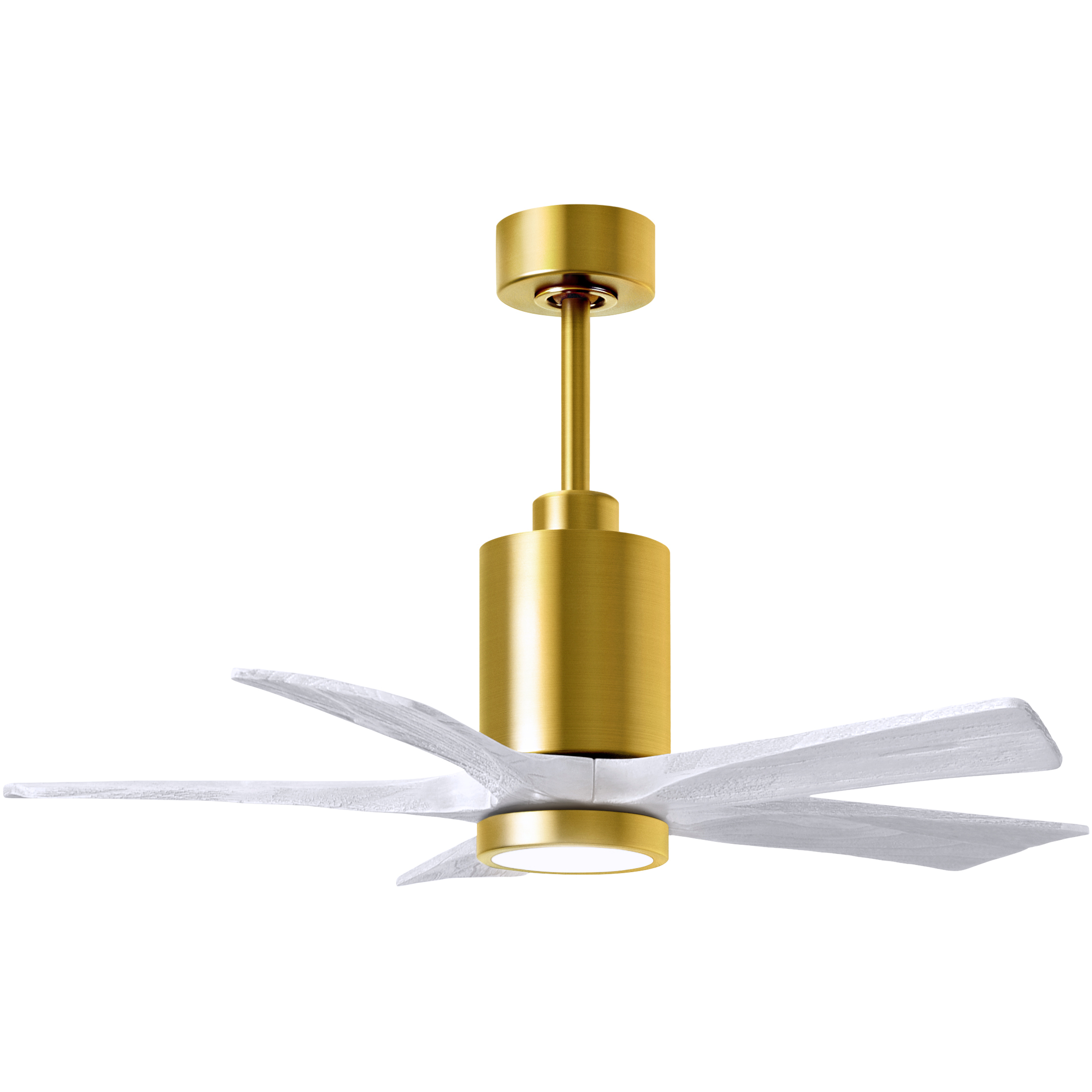 Atlas Patricia-5 42 inch Brushed Brass with Matte White Blades Ceiling Fan