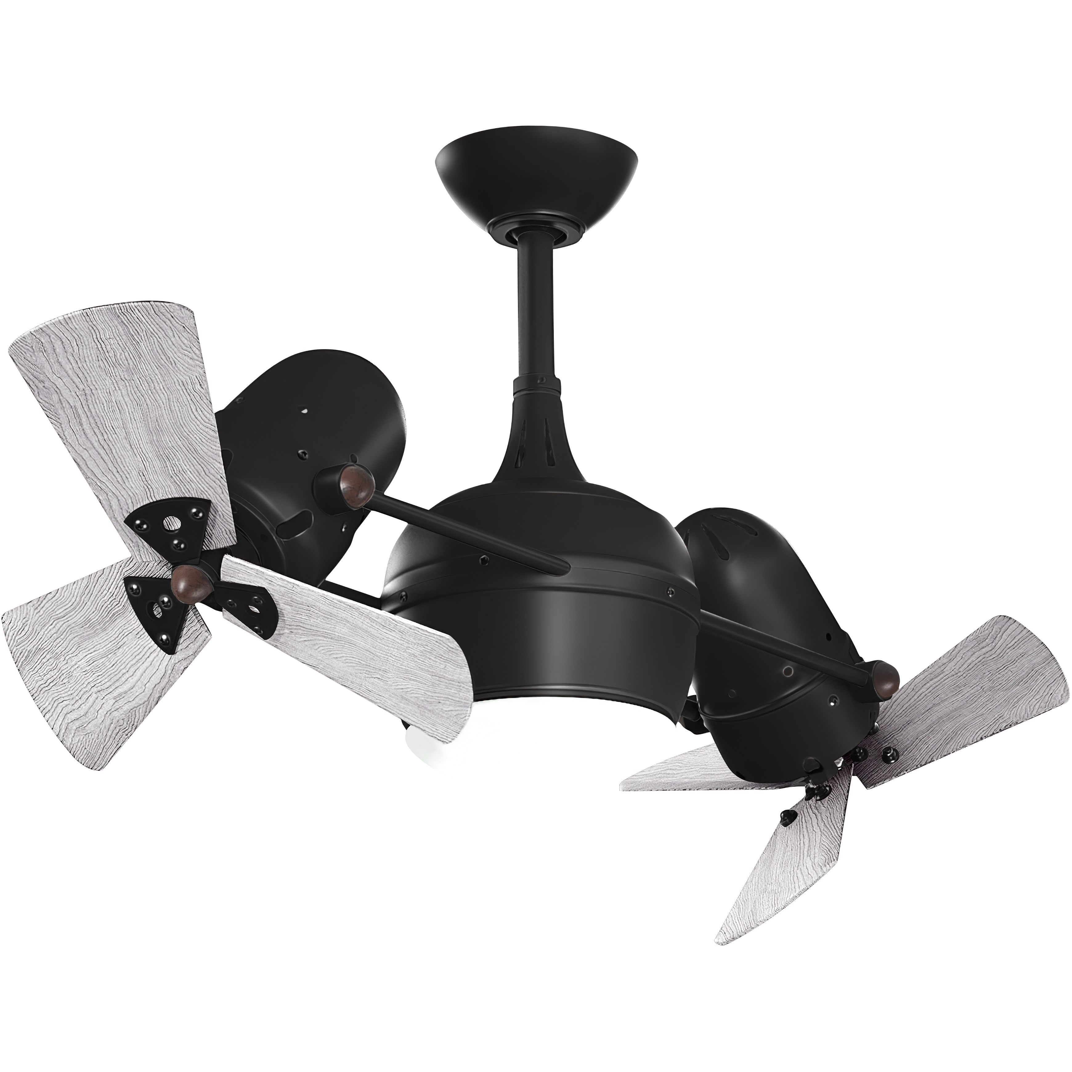 Atlas Dagny - LK 16 inch Matte Black with Solid Wood / Barn Wood Blades Rotational Ceiling Fan