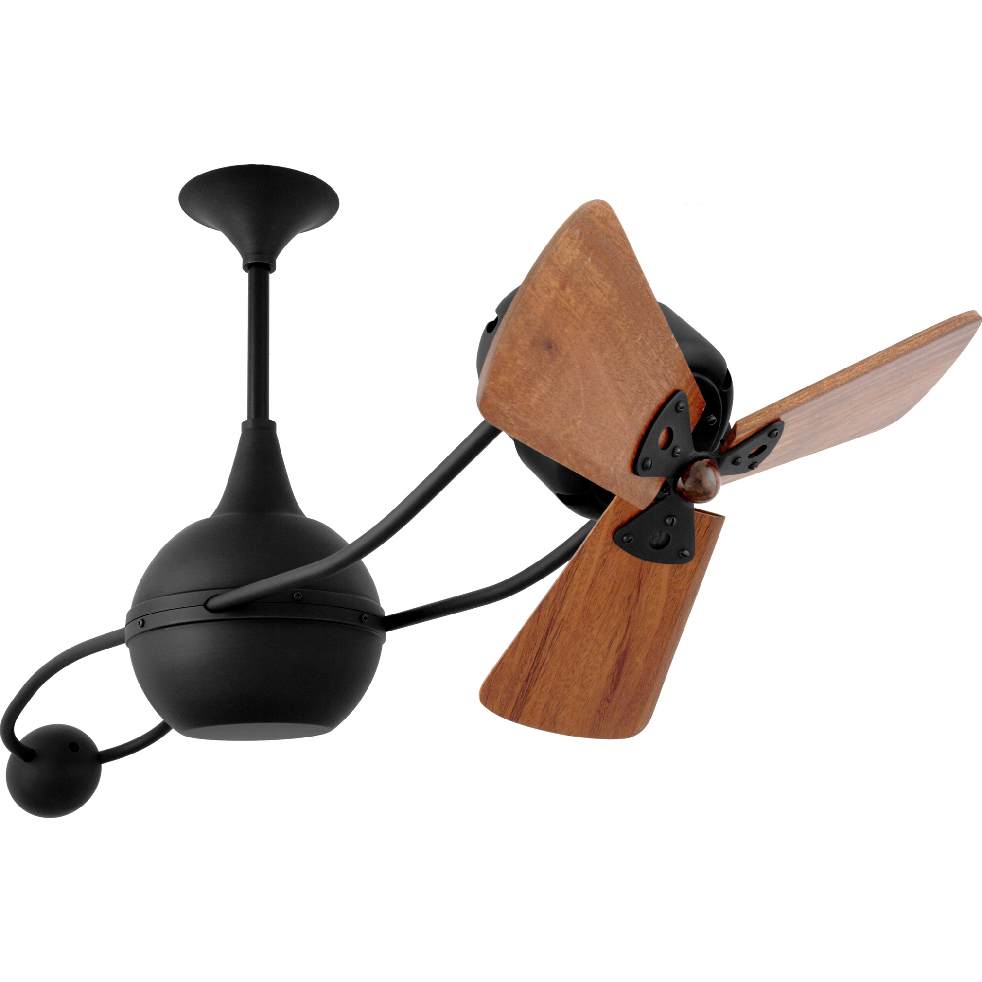 Matthews Gerbar Brisa 2000 16 inch Matte Black with Solid Mahogany Wood Blades Rotational Ceiling Fan