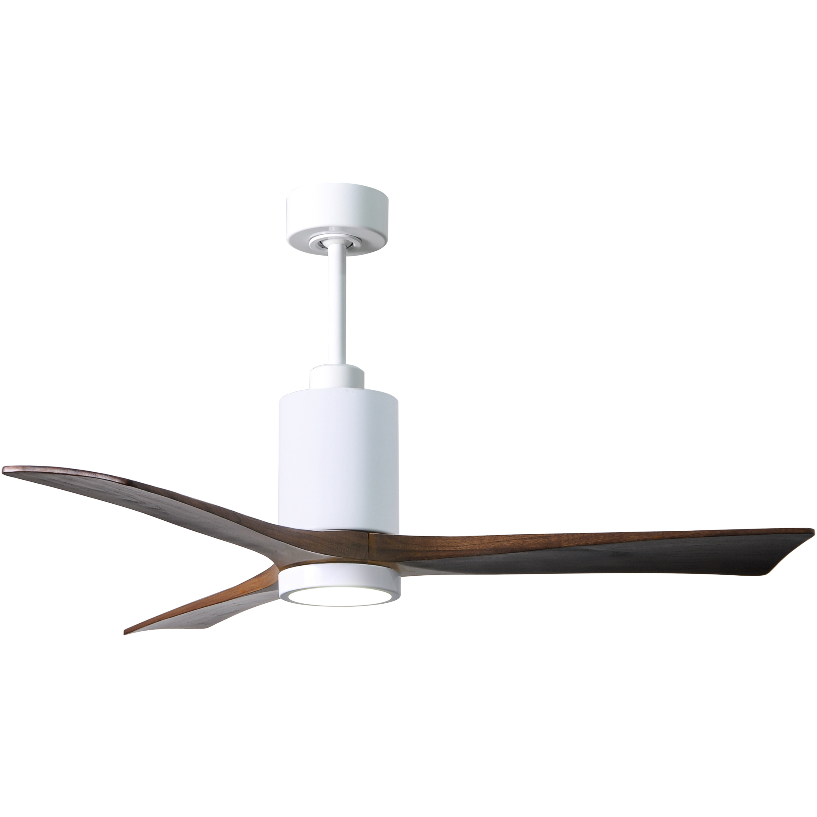 Atlas Patricia-3 52 inch Gloss White with Walnut Tone Blades Ceiling Fan